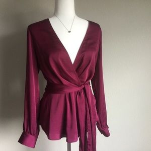 NWT The Long Sleeve Wrap Blouse
